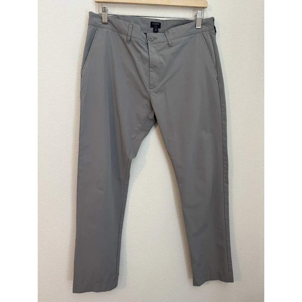 J.Crew Pants Flex 32x30  Slim Straight Leg Mens Gray Stretch Golf Pants EUC